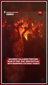 Bali Villagers Perform ‘War Of Fire’ Siat Geni Festival With Burning Coconut Husks