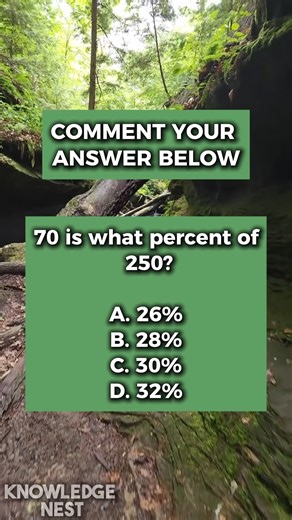 70 is what percent of 250? | Knowledge Nest