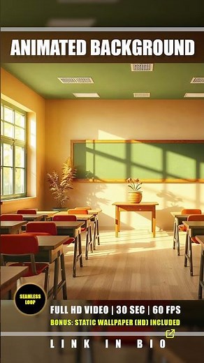 Animated Background - Autumn Classroom 02 - Educational Chalkboard Live Wallpaper Stream Loop