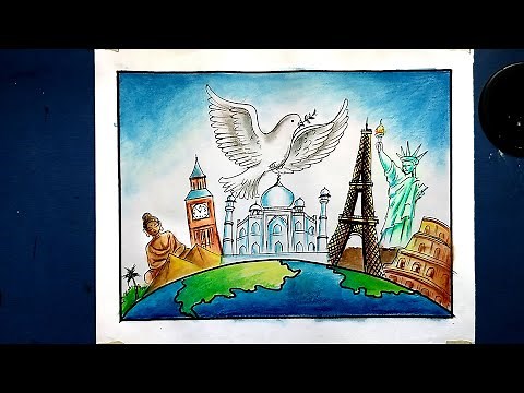 Tourism and Peace | World Tourism Day Drawing | Tourism Day Poster | How to draw World Tourism Day