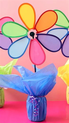 6.6K views · 60 reactions | Cheap and Easy Pinwheel Party Centerpieces - Sooooo cute and cost effective for a summer party. #partydecor #dollartreecrafts #diyparty | The Craft Patch | Facebook