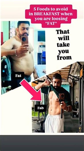 5 foods to avoid in breakfast when you are cutting 🔥💥 #fatloss #gymshorts