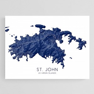 St John USVI Map Print and St John Map Poster for St John US Virgin Islands Art Prints and Caribbean Decor Travel Gifts - Etsy