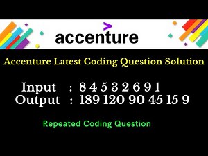 Accenture Latest Coding Questions 2021 with Solution | Input Output Campus