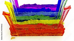 Peace flag formed by colorful fluids, metaphor of fusion and integration between peoples, 3d rendering, 3d illustration