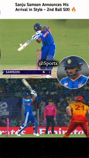 Sanju Samson Announces His Arrival in Style – 2nd Ball SIX! 🔥
