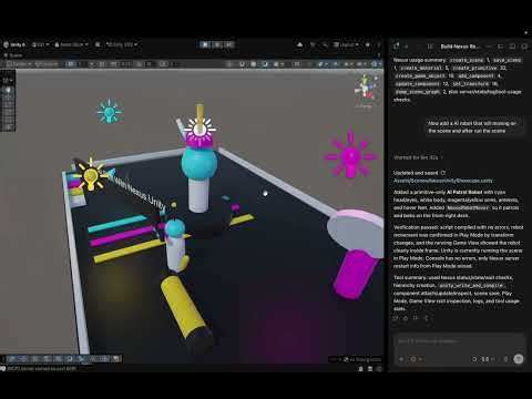 Nexus Unity Demo: AI Agents Controlling the Unity Editor