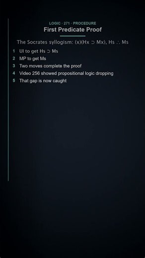 Logic 271 · First Predicate Proof
