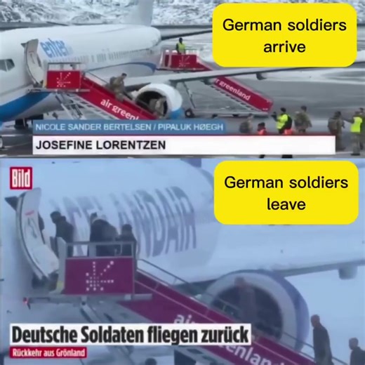 BLITZKRIEG ALLEMAND AU GROENLAND : 1) Le 16 janvier, des soldats allemands sont arrivés au Groenland. 2) Le 17 janvier, Trump a imposé des droits de douane supplémentaires à l'Allemagne. 3) Le 18 janvier, les soldats allemands ont quitté le Groenland.