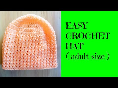 How To Crochet Simple Adult Hat For Beginners