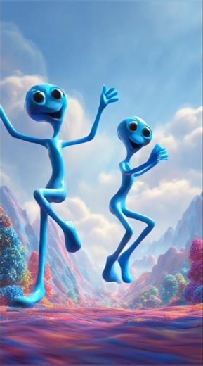 Funny Blue Alien Dance 😆🔥 | 3D Cartoon Animation #Shorts