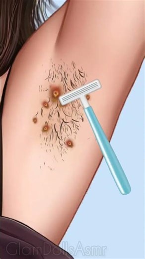 Asmr armpit hair remove animation ✨💗 #asmr #animation #viralvideo #viralshorts