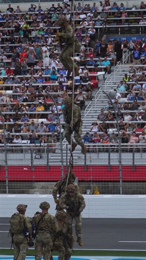 Sunday, May 26, the Division, The Sabalauski Air Assault School and 101st CAB, Wings of Destiny participated in pre-race festivities for the NASCAR Coca Cola 600 race in Charlotte, NC. TSAAS performed a fast rope insertion and extraction systems/special purpose insertion and extraction system (FRIES/SPIES) demonstration to help Nascar honor those lost in service during this annual Memorial Day Weekend race. #airassault #screamingeagles | 101st Airborne Division (Air Assault)