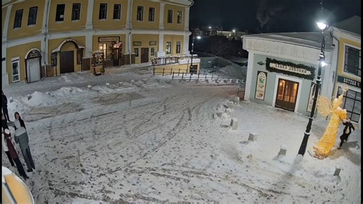 Vandal damages New Year's angel display in Arzamas, Russia