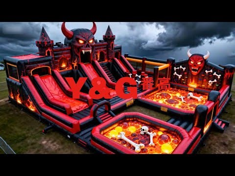 ell Devil Themed Inflatable Park | Outdoor Jumpin Fun & Thrilling Sports Adventure