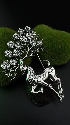 Масивна срібна брошка Олень Унікальний акцент до образу #срібло #ювелірнівироби #україна🇺🇦 #ювелірніприкраси