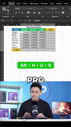Cuman 1 detik! otomatis jumlah kolom di excel! #shorts #excel #tutorial