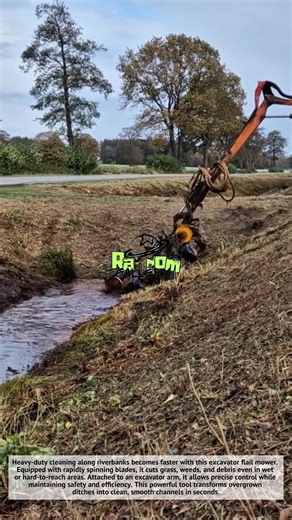 Amazing, Powerful Excavator Attachment Cleaning River Fast 🌊 #Shorts