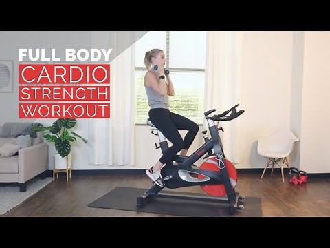 Full Body Cardio Strength Cycle Bike Workout with Weights