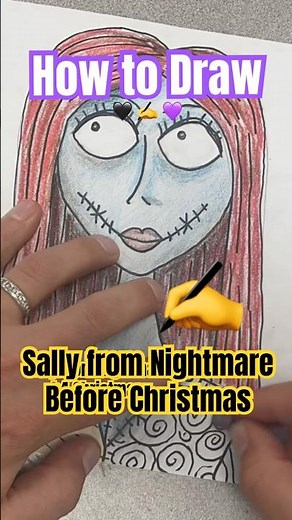 How to Draw Sally from Nightmare before Christmas - EASY for kids #draw #art #drawing