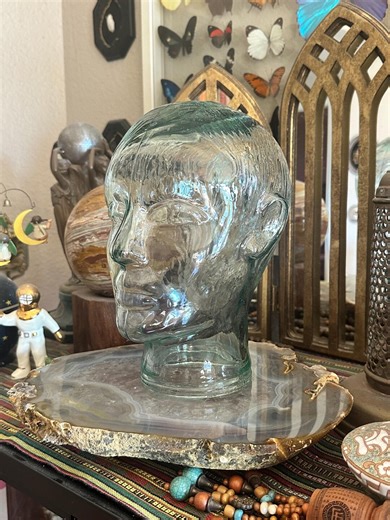 Vintage Mid Century Male Glass Mannequin Head - Etsy