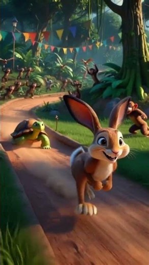 Rabbit vs Turtle Race... But the Rabbit Suddenly Stops!🐇🐢😂