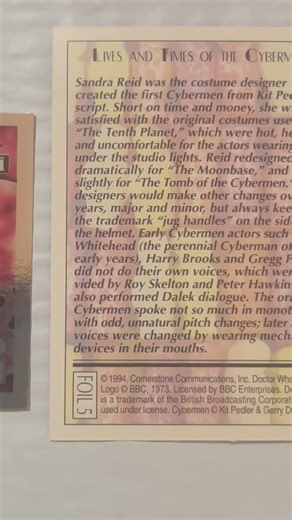 ⚙️ Doctor Who Cybermen Foil Card #5 — Design Evolution & Mechanical Horror