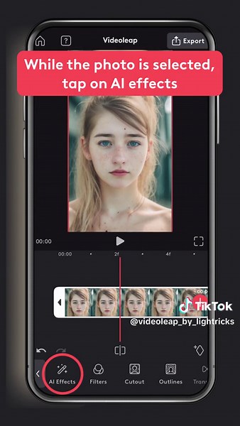 Create your own AI videos using AI Effects! (iOS only). Get inspired from a huge selection of presets: AI Selfies, AI Scenes, and AI Anime all waiting for you in our Editor. → Tap the link in our bio to download Videoleap 📲 (Make sure to update the app!) #Videoleap #aianime #aicartoon #aifilter #videocreator