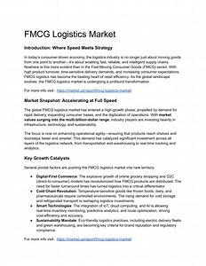 FMCG Logistics Market - SlideServe