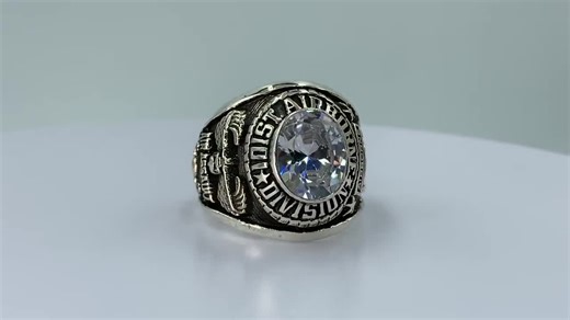 Handmade 925 Silver Ring – 101st Airborne Eagle Design, Custom Engraved Military-inspired Gift for Him - Etsy