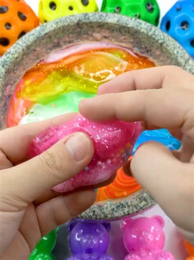 DIY Rainbow Cloud Slime Mixing ASMR