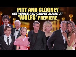 "Wolfs" Actors Brad Pitt, George Clooney, Amy Ryan And Austin Abrams On Red Carpet | Venice | Italy