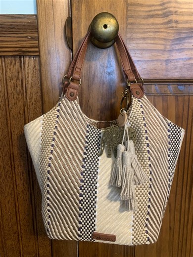 Sak Roots Roma Woven Small Shoulder Bag/ Tan Leather Handles - Etsy