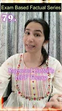 79. Raymond Cattell's 16PF Theory ‪@InculcateLearning‬ Exam Based Factual Series #ugcneteducation