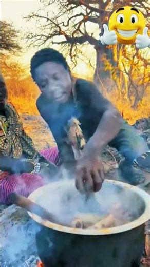 Primitive Cooking in Africa 🌿🔥 | Real Survival Food #shortsfeed
