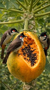 205K views · 1.4K reactions | Meet the tropical fruit feast 省 Under wide papaya leaves, these birds enjoy a sweet moment straight from the tree. A simple scene of balance in nature—where fruit ripens, birds gather, and life flows gently in harmony ✨ #PapayaTree #TropicalNature #FruitEatingBirds #WildlifeMoments #NatureIndonesia | Grafting Examples | Facebook