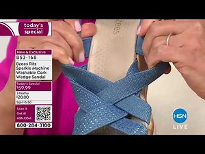 Bzees Ritz Sparkle Machine Washable Cork Wedge Sandal