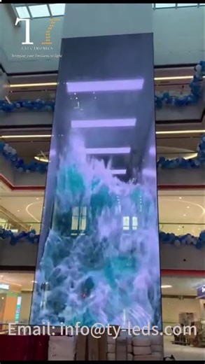 LED Transparent Display on Glass | See How It Works#LEDdisplay #TransparentLED #SeeThroughScreen