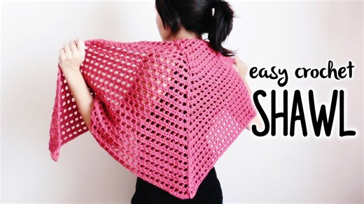 Easy crochet triangle shawl step by step tutorial for beginners