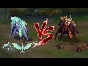 수정 장미 스웨인 VS 용 지배자 스웨인 롤 스킨 비교 [Crystal Rose Swain VS Dragon Master Swain Skin Comparison]
