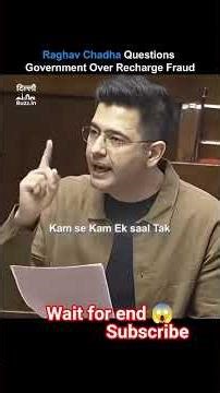 Raghav Chadha ne recharge ke liye ki man or laga di sab ki bart#raghavchadha#jio #news#worldpolitics