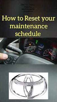 How to Reset Toyota Maintenance Schedule #machinemods