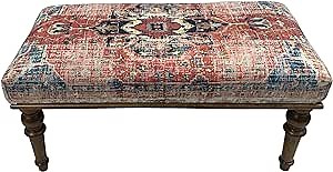 Boho Bench, Piano Bench, Rug Ottoman Bench, Handmade Bench, Rug Bench, Wood Bench, Bedroom Ottoman, Upholstered Bench, Entry Bench, Kitchen Bench, Dining Bench, Sitting Bench, Coffee Bench,18x18x36