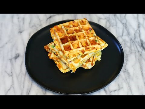 Bacon And Cheese Waffles - Cheddar Bacon Savory Waffles