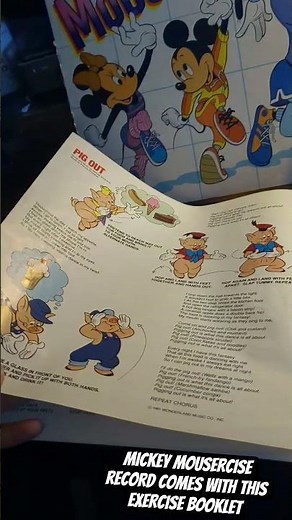 1982 Disney Mickey Mousercise Vinyl Record Exercise Booklet