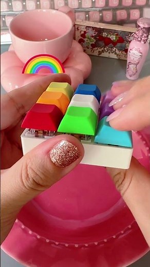 Custom a rainbow keyboard fidget for a boss who under big stress #minikeyboard #portablekeyboard