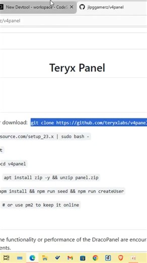 draco panel installation #vps #minecraft #coding