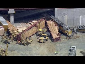 Train derailment: Union Pacific freight train catches fire, sending 13 cars off tracks
