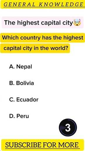 This Capital City Is Higher Than You Think 🤯🏔️ #Shorts