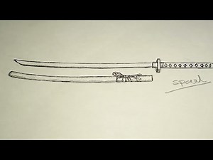 Drawing katana sword ll ballpoint sketch